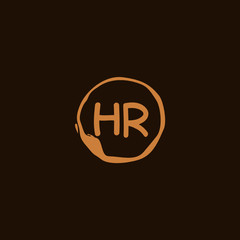 H R HR Initial logo template vector. Letter logo concept