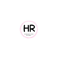 H R HR Initial logo template vector. Letter logo concept