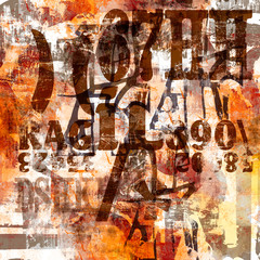 Grunge collage with textured elements on an abstract background