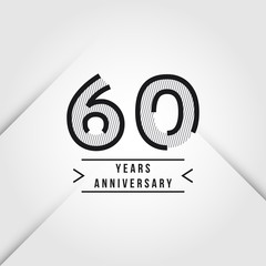 60 Years Anniversary Vector Illustration Template Design