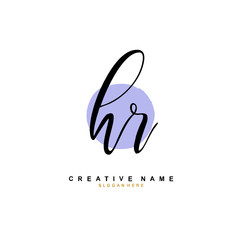  H R HR Initial logo template vector. Letter logo concept