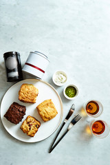 British scones with spread and sauce 