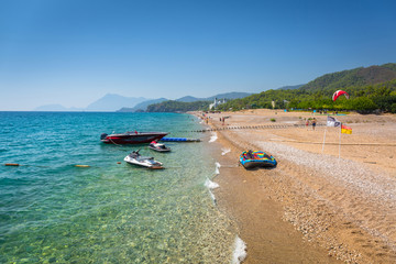 Blue lagoon of the beach on Turkish Riviera near Tekirova