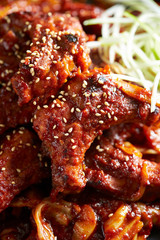 Korean spicy sauce fried chicken 