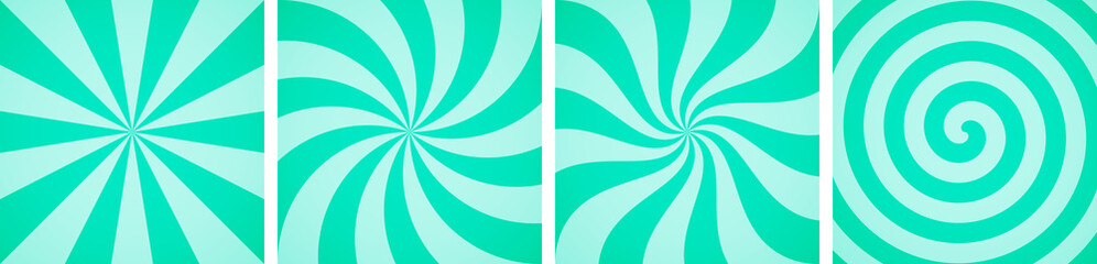 Set of sweet mint candy abstract vector backgrounds