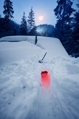 Snow avalanche mountain shelter