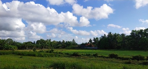 Fototapeta na wymiar landscape with blue sky and clouds, travel thailand 