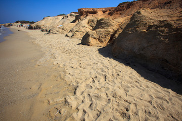 Alyko beach, Naxos / Greece - August 24, 2014: Alyko beach view in Naxos, Cyclades Islands, Greece