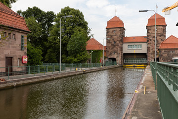 Schachtschleuse in Minden, Deutschland