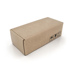 Cardboard package box model, 3D illustration