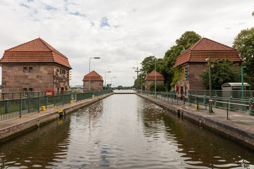 Schachtschleuse in Minden, Deutschland