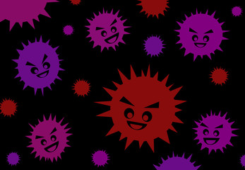 cartoon of coronavirus or covid-19 outbreak influenza ,vector of virus background.