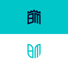 Inspiring logo design Set, for companies from the initial letters of the BM logo icon. -Vectors