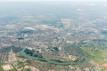 City Krasnodar and Kuban river, Russia
