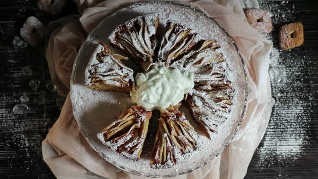 food, cake, dessert, apple, pie, cream, pastry, sweet, fruit, delicious, homemade, bakery, baked, crust, piece, background, tart, white, slice, tasty, fresh, snack, sugar, plate, cinnamon, eat, dish, 