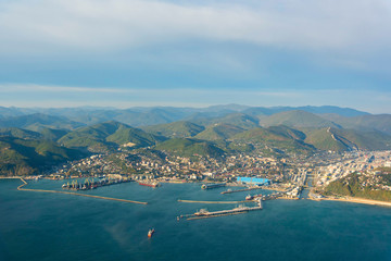 Aerial view of Tuapse city, Russia