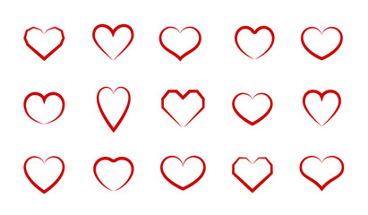 Set heart vector icon. Hearts shape different design collection.