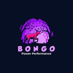 Vector Logo Illustration Bongo Mascot Cartoon Style.