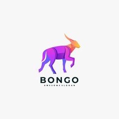 Vector Logo Illustration Bongo Gradient Colorful Style.