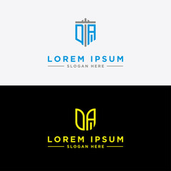 Inspiring logo design Set, for companies from the initial letters of the DA logo icon. -Vectors