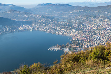 aerial view of Lugano