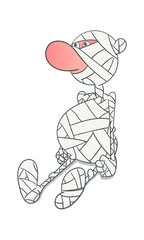 bandaged patient. Injured person. Vector illustration on a white background.