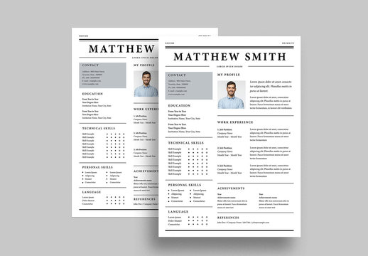 Newspaper Style Resume Layout