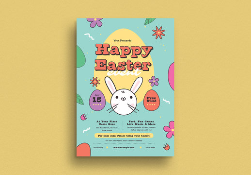 Colorful Easter Egg Hunts Flyer Layout