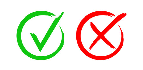 Hand drawn check mark icon. Vector illustration.