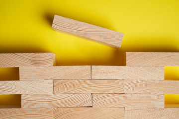 Wooden blocks and cubes ready for adding text and word that can be used to convey a message or a concept