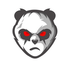 Panda athletic club vector logo concept isolated on white background. Modern sport team mascot badge design. E-sports team logo template with animal vector illustration