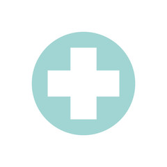 Obraz premium Isolated cross inside circle flat style icon vector design