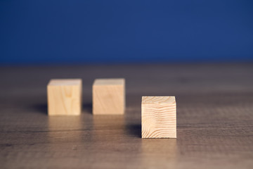 Wooden blocks and cubes ready for adding text and word that can be used to convey a message or a concept