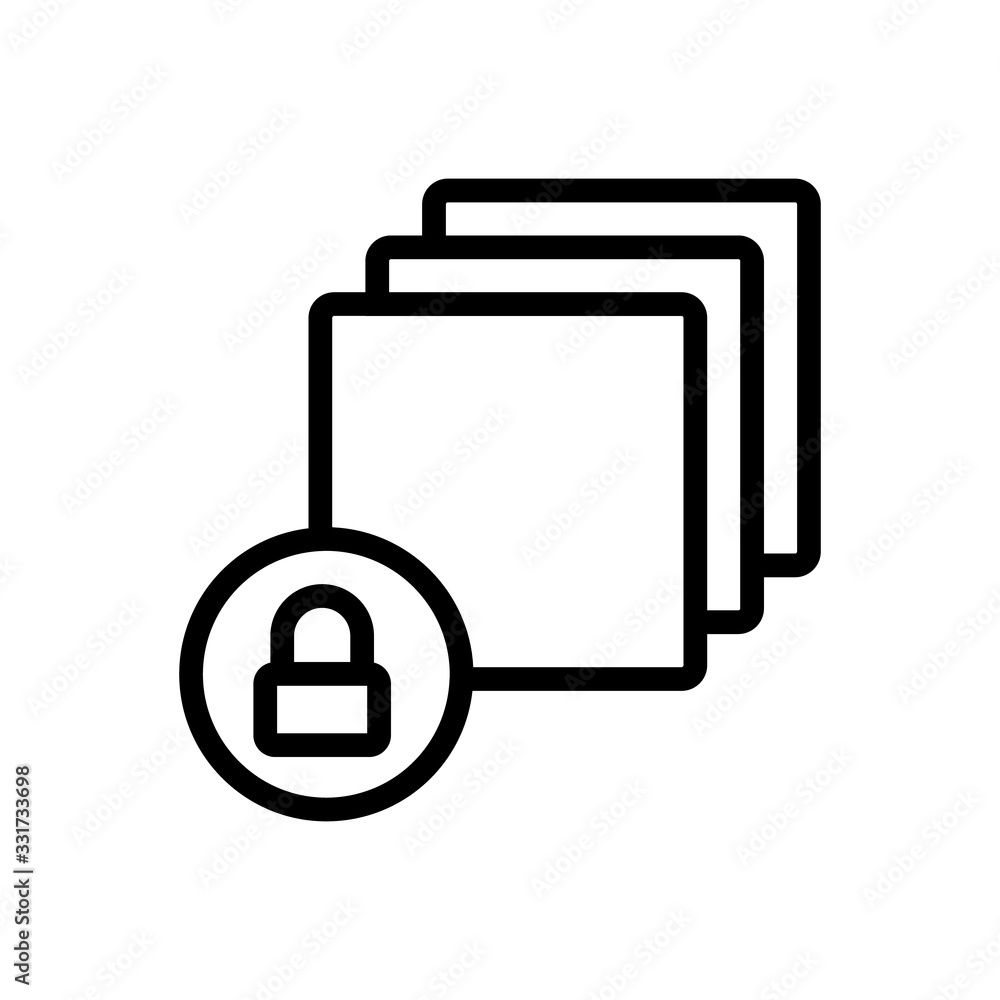 Poster layer lock closed icon vector. layer lock closed sign. isolated contour symbol illustration