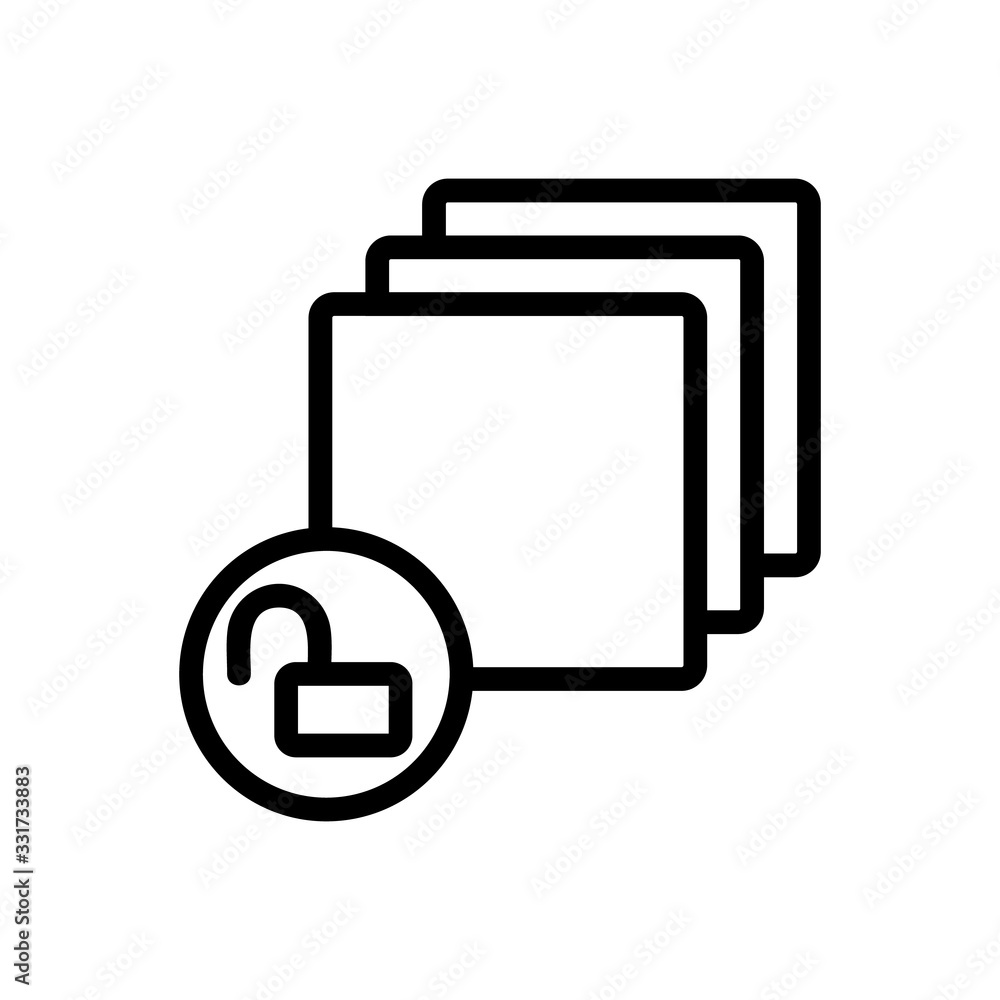 Poster layer lock open icon vector. layer lock open sign. isolated contour symbol illustration