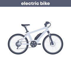 electric bike on white, vector illustration
