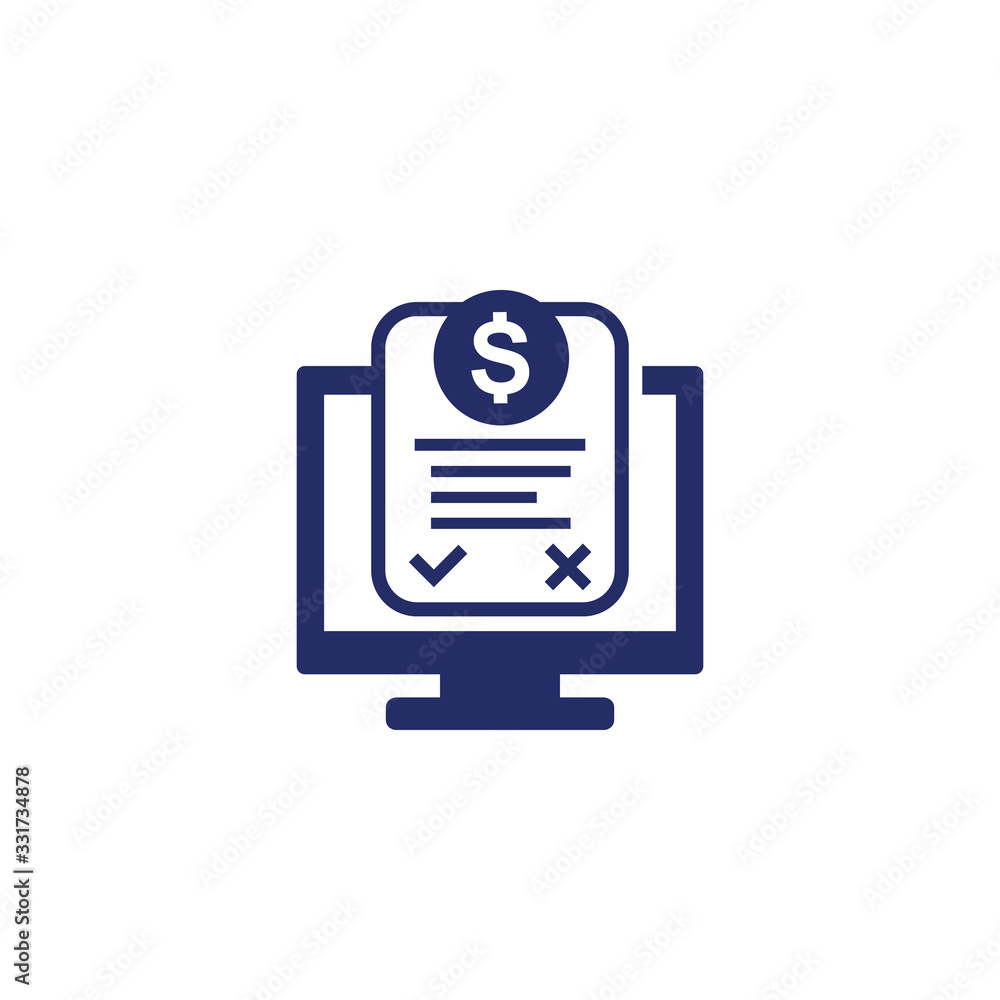 Poster Online invoice, bill icon, vector