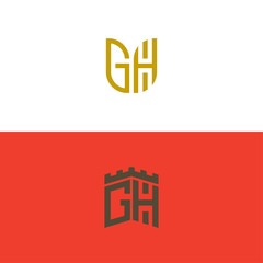 Obraz premium Inspiring logo design Set, for companies from the initial letters of the GH logo icon. -Vectors