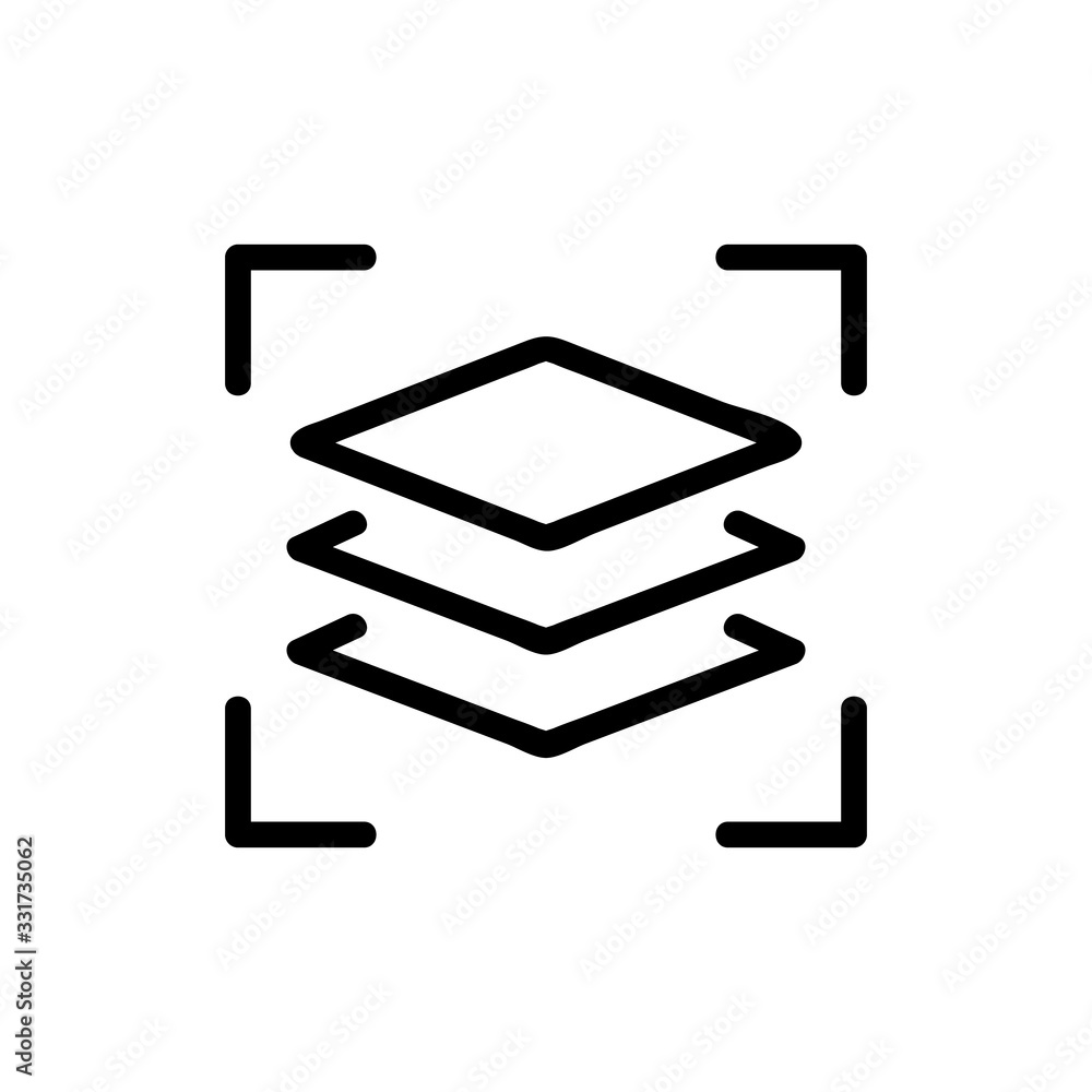 Poster the composition of the three layers icon vector. the composition of the three layers sign. isolated 