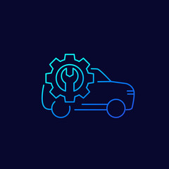 car repair shop vector line icon