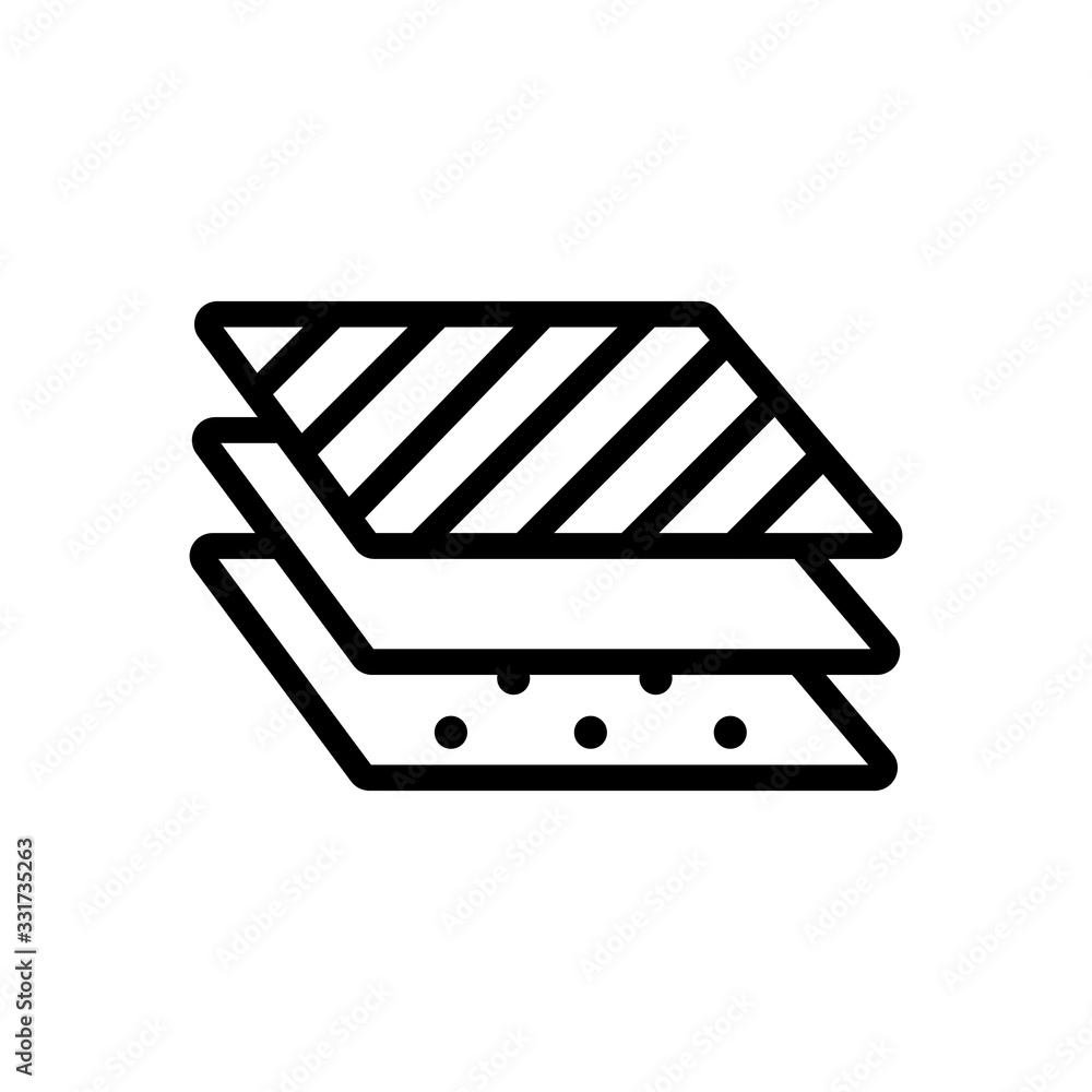 Poster three different layers icon vector. three different layers sign. isolated contour symbol illustratio