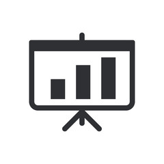 Growth presentation icon design. Monitor screen with growing graph symbol. Simple art professional business management concept vector illustration design.