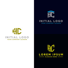 Obraz premium Inspiring logo design Set, for companies from the initial letters of the HC logo icon. -Vectors