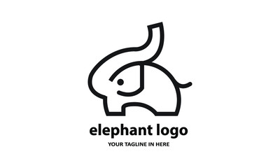 The concept of modern Simple elephant logo design is easy to remember	