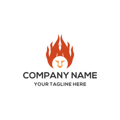 fire lion logo vector design