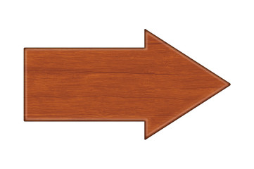 Sign wooden arrow. Wooden old arrow sign isolated on a white background. Wooden signboard. Street signs.
