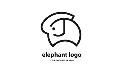 The concept of modern Simple elephant logo design is easy to remember	