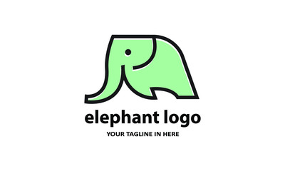 The concept of modern Simple elephant logo design is easy to remember	
