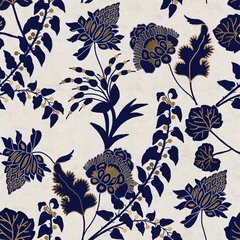 Fotobehang Stijlen patronen  Bohemian seamless floral illustration. Hand drawn style on light background  © IlkaErzsebet