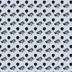 Seamless pattern with repeating security cctv cameras